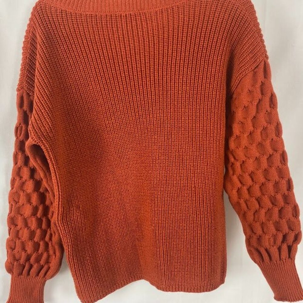Pretty Garden Orange Knit Pullover Sweater Women's Large - Picture 10 of 12